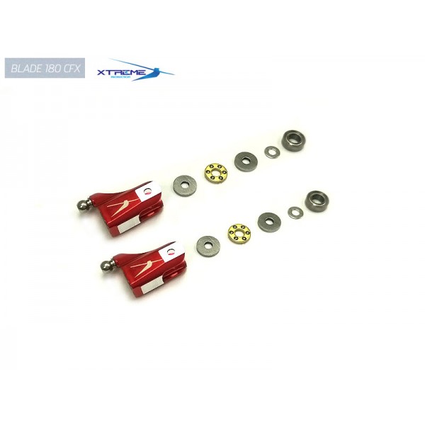 Xtreme Alu. Tail Blade Grip w/ Thrust Bearings -B180CFX (Red) [B180X15-R]